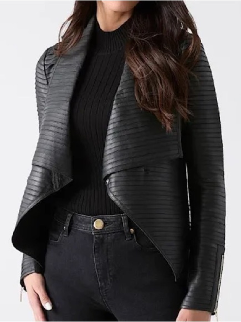 Marciano Shayna Drape Leather Jacket